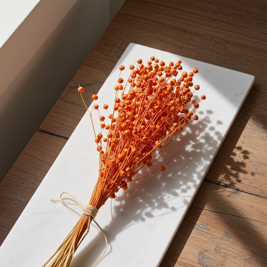 Sušený Len Oranžová – teplý a veselý přírodní akcent do aranžmá